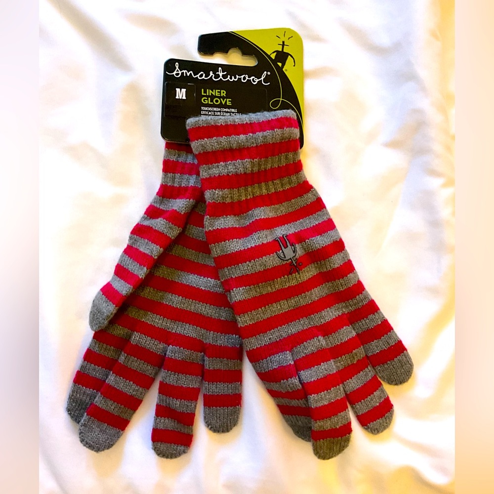 Smartwool Striped Liner Glove, Size Medium.  NWT.